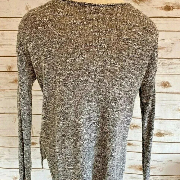 HOLLISTER Women Long Sleeve Pull-Over Boat Neck Gray White Sweater Size Small - Picture 7 of 12